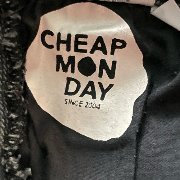 Cheap Monday Black Denim Jeans with Ribbon Stripes down the sides Size 26 - Picture 10 of 13